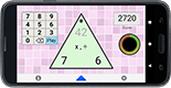 A thumbnail of a landscape Android phone showing a multiplication / division problem against the timer in the Terrific Triangle app.