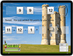 A thumbnail of a landscape iPad displaying a screen from This=That which shows a woman gazing at Broadway Tower in England as the backdrop of the app.